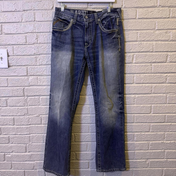 Ariat Jeans Men 33X32 Blue Straight Leg Fit M5 Denim Western Cowboy Rodeo Farmer - Picture 4 of 4